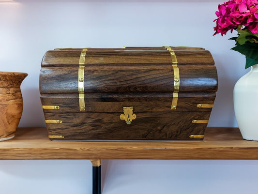Wooden Chest Jewellery Box or Memento Keepsake Box - Easterninspiration