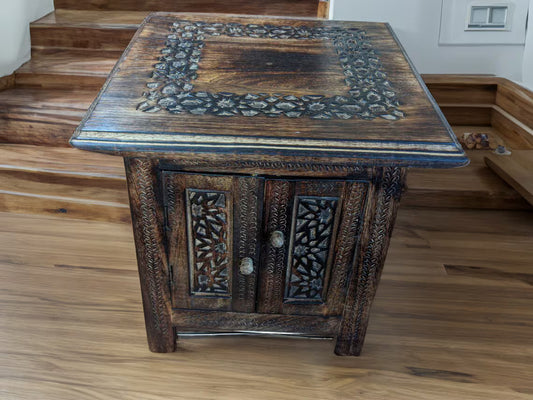 Moroccan Inspired Design Wooden Square Side table - Easterninspiration