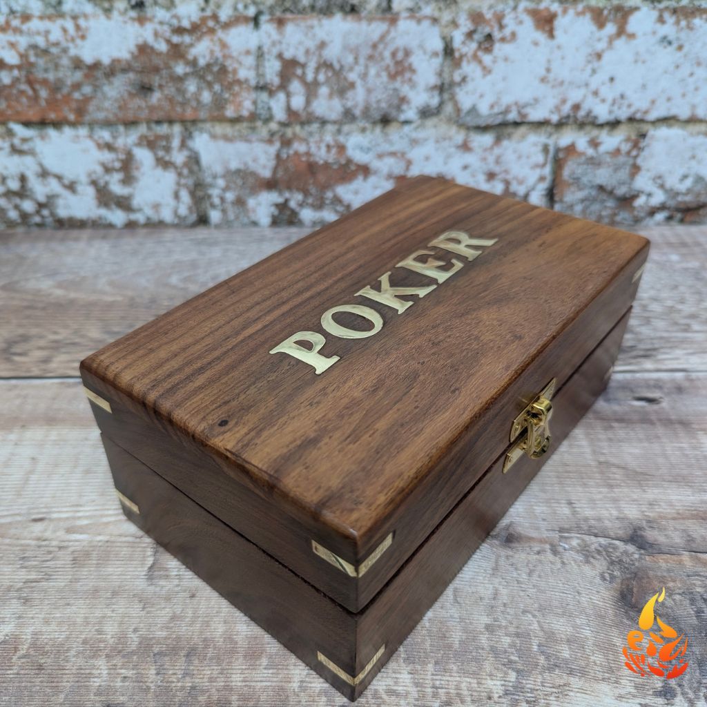 Rustic Mens Wooden Mini Poker Set