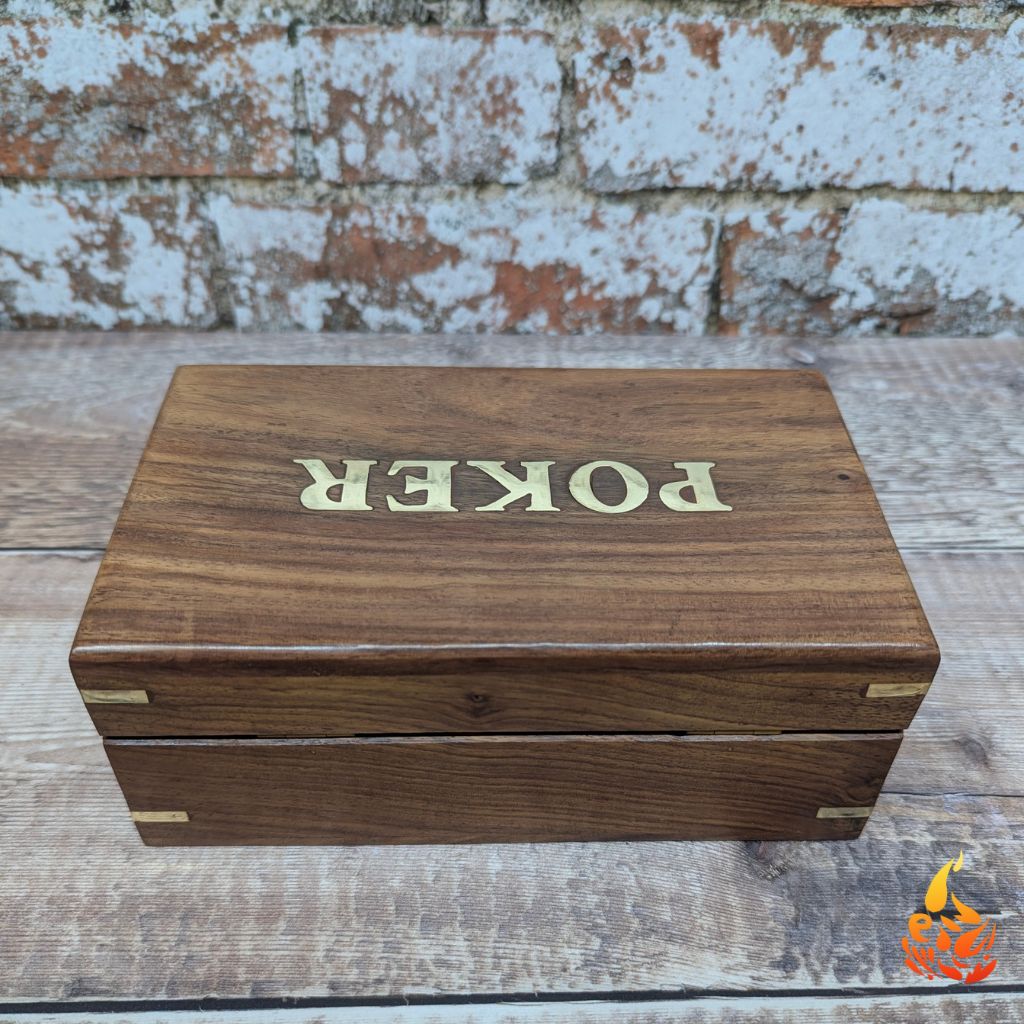 Rustic Mens Wooden Mini Poker Set