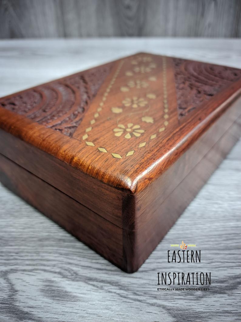 Floral Diagonal Inlaid with carving - Easterninspiration