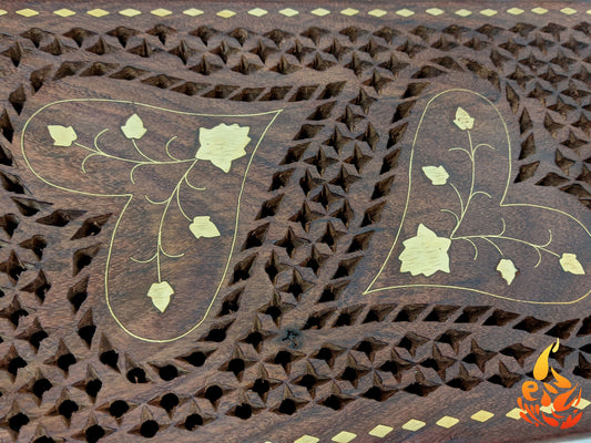 Jali Carved Wooden Heart Design Jewellery Box Perfect for your partner