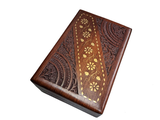 Brass Inlaid Diagonal Jewellery Box Great for Mum - Easterninspiration