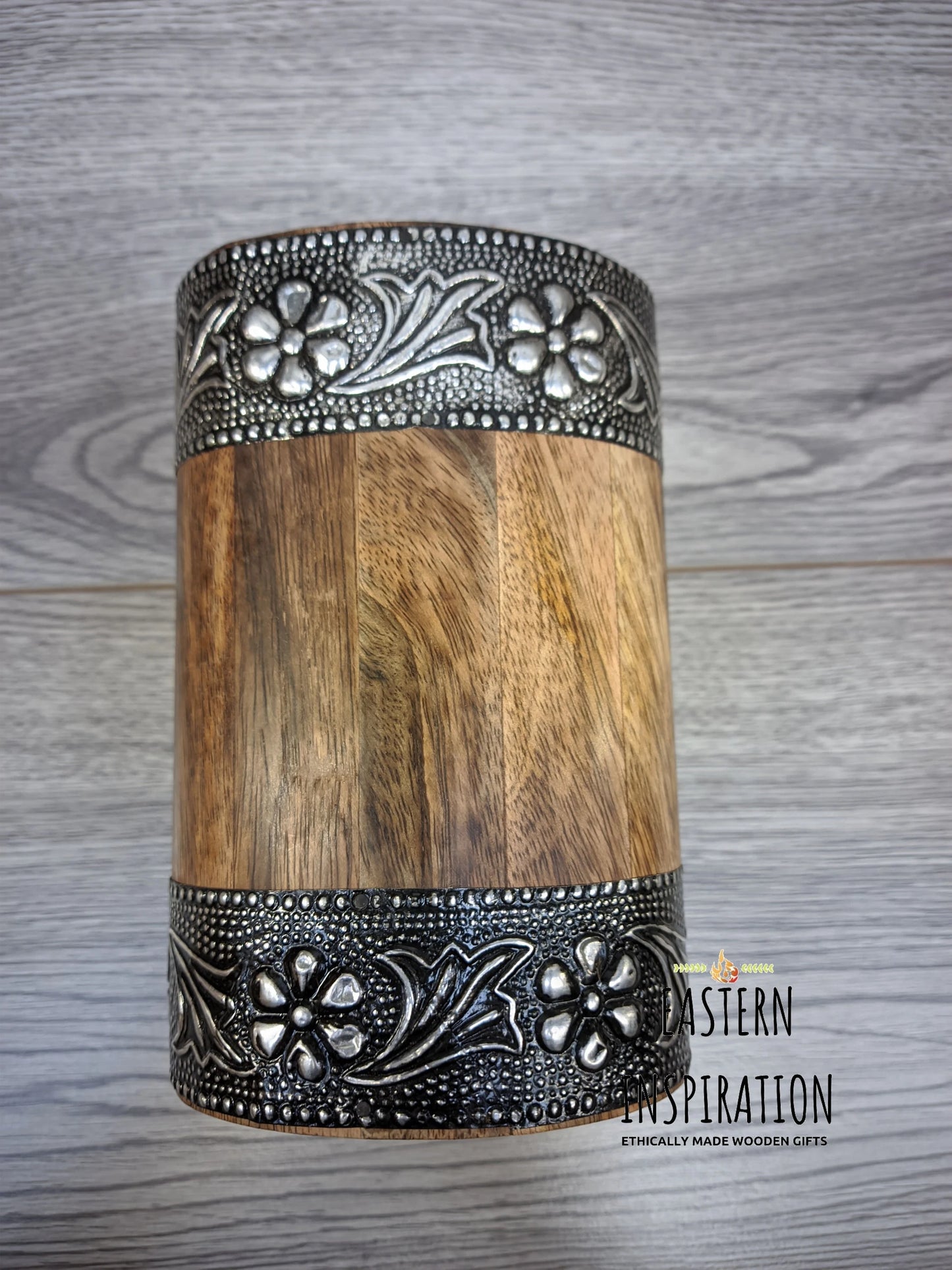 Floral embossed Wooden Dice chest Dice Box - Easterninspiration