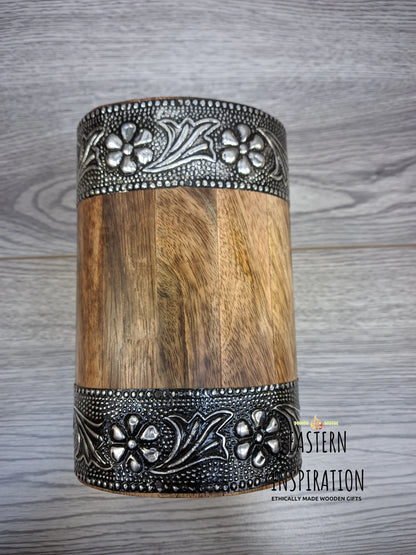 Floral embossed Wooden Dice chest Dice Box - Easterninspiration