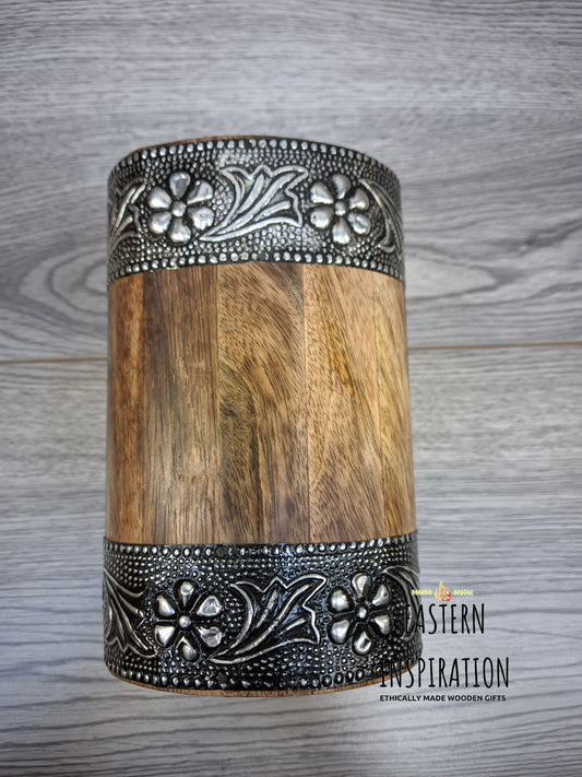 Floral embossed Wooden Dice chest Dice Box - Easterninspiration