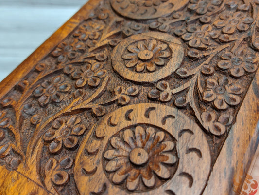 Small floral Jewellery Box With Steampunk floral design - Easterninspiration