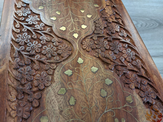 Floral Carved Inlaid Wedding Keepsake memento box - Easterninspiration