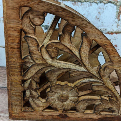 Light Rustic Mango cured fan shaped Remote control stand