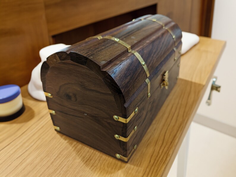 Wooden Chest Jewellery Box or Memento Keepsake Box - Easterninspiration