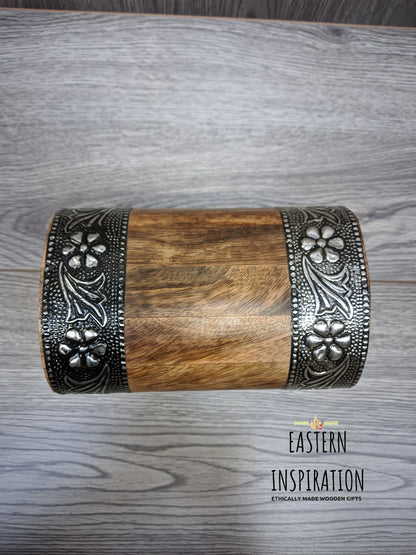 Floral embossed Wooden Dice chest Dice Box - Easterninspiration