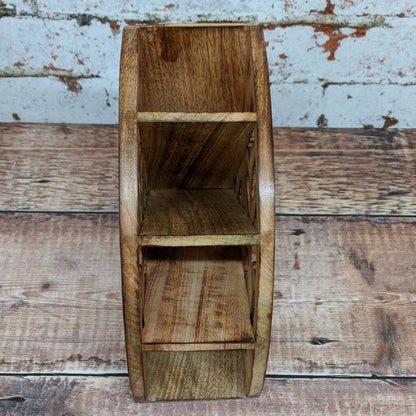 Light Rustic Mango cured fan shaped Remote control stand
