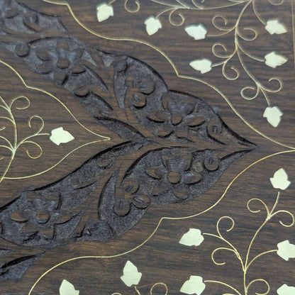 Inlaid  and Carved Elephant Jewellery Box