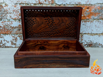 Jali Carved Wooden Heart Design Jewellery Box Perfect for your partner