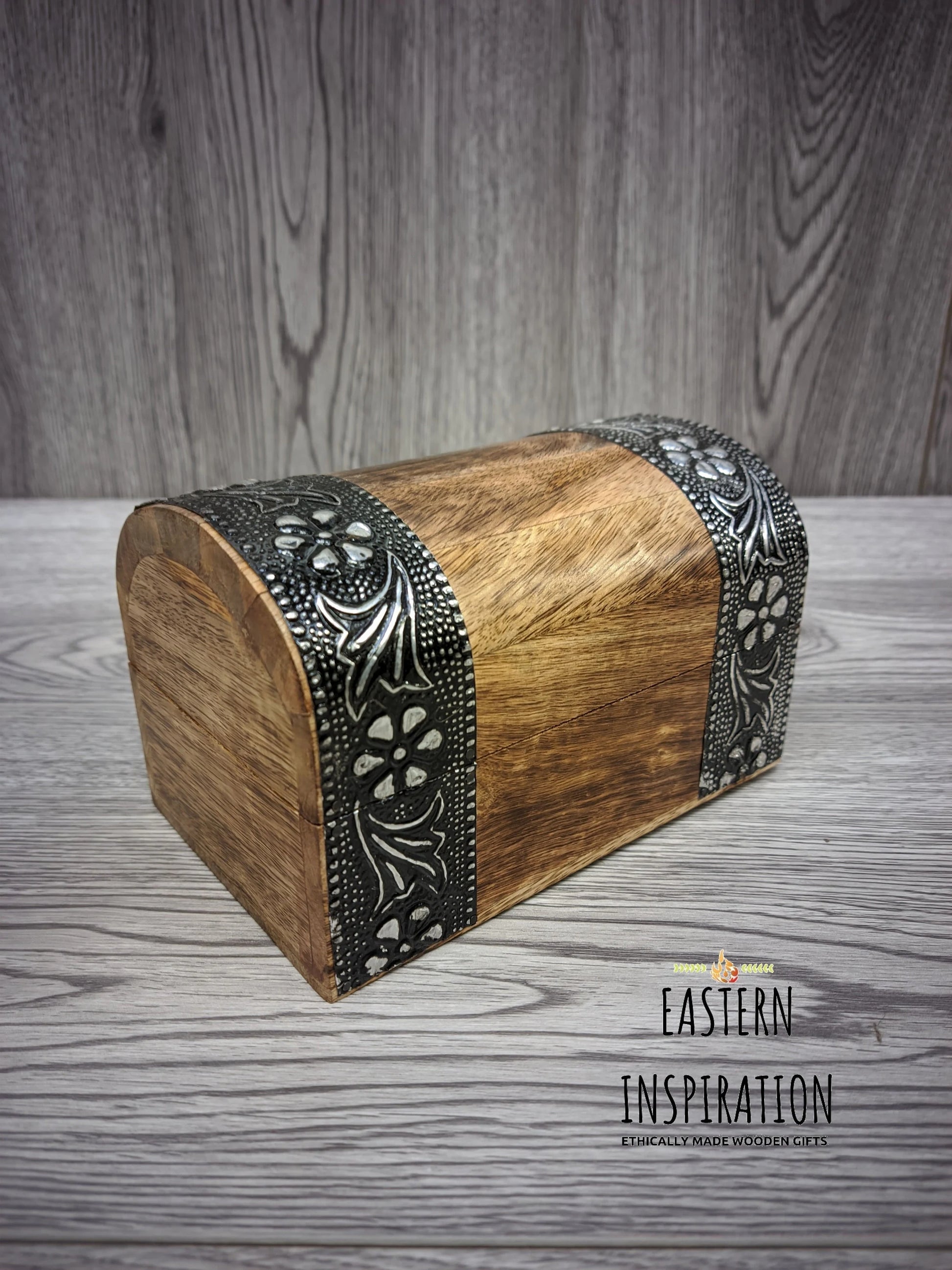 Floral embossed Wooden Dice chest Dice Box - Easterninspiration