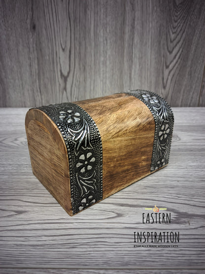 Floral embossed Wooden Dice chest Dice Box - Easterninspiration