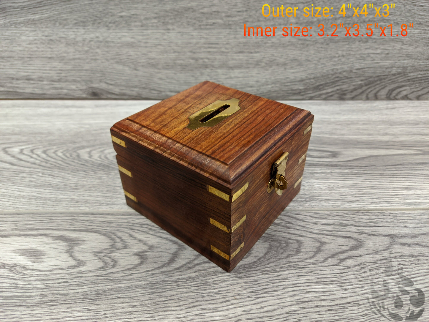 Money Box Piggy Bank Square plain Wooden great Rainy fund box - Easterninspiration