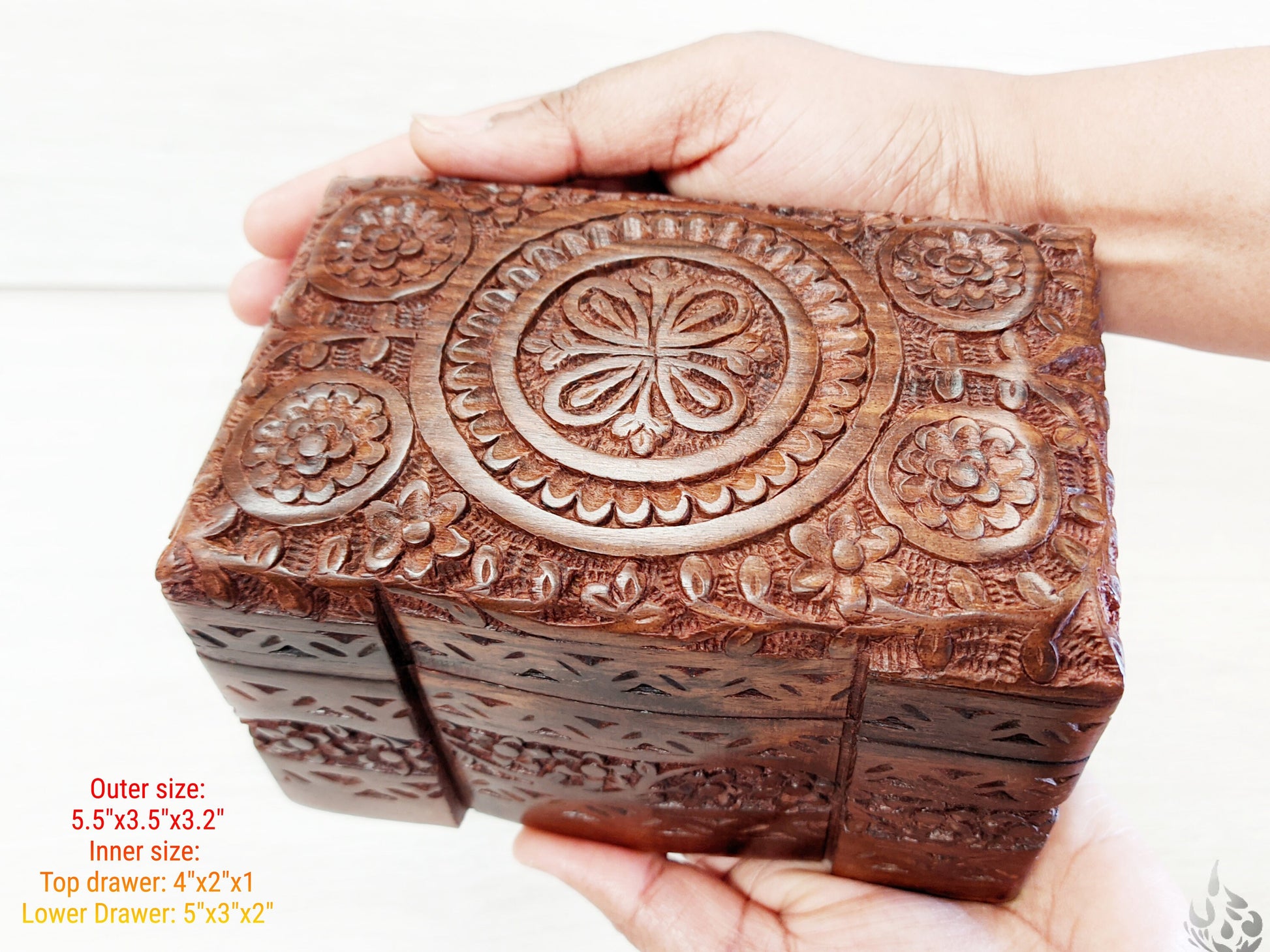 Wooden Jewellery Box With Secret Shelf - Easterninspiration