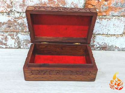 Carved Triquetra Floral Altar Box or small Jewellery box
