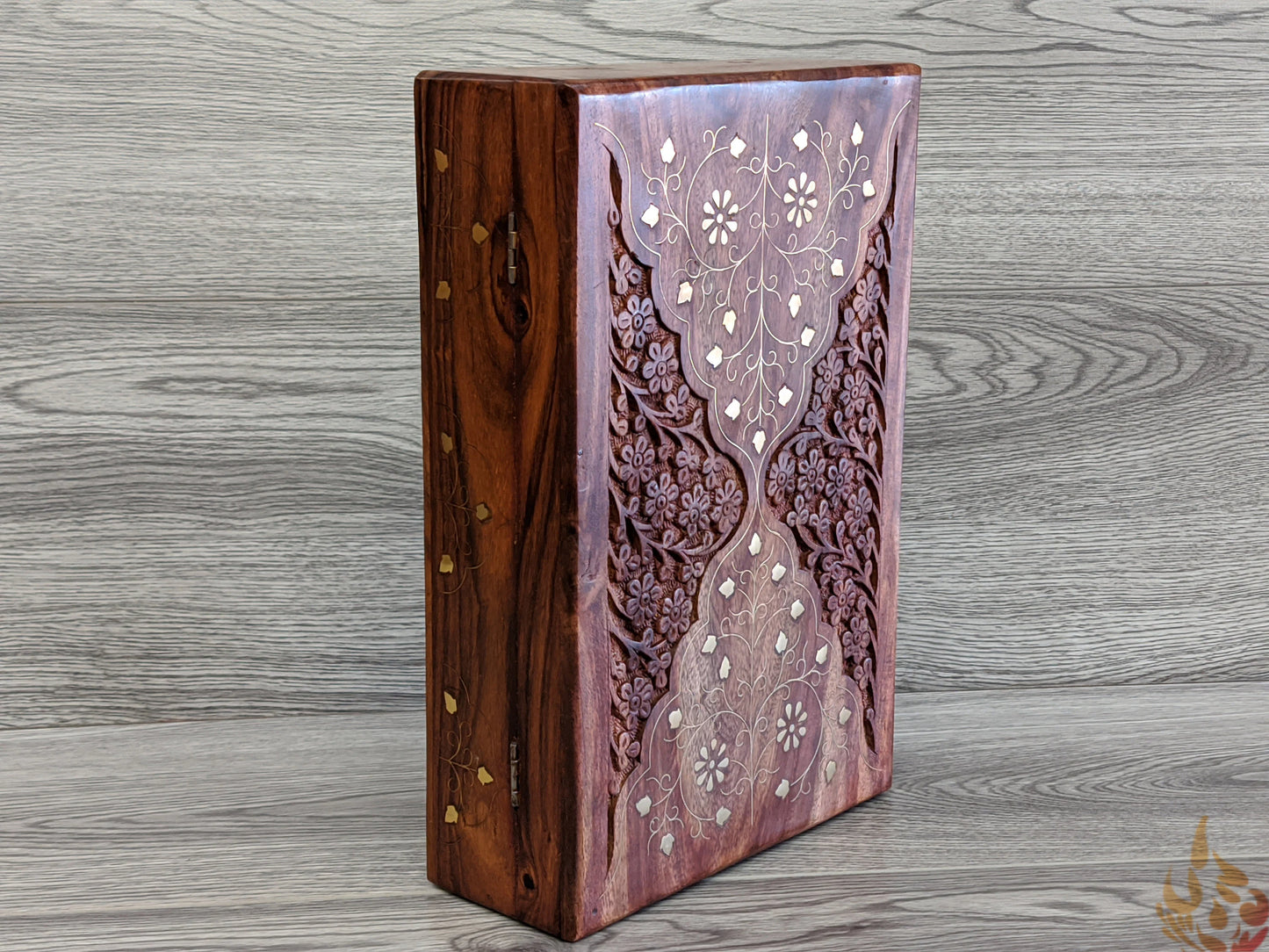 Floral Carved Inlaid Wedding Keepsake memento box - Easterninspiration