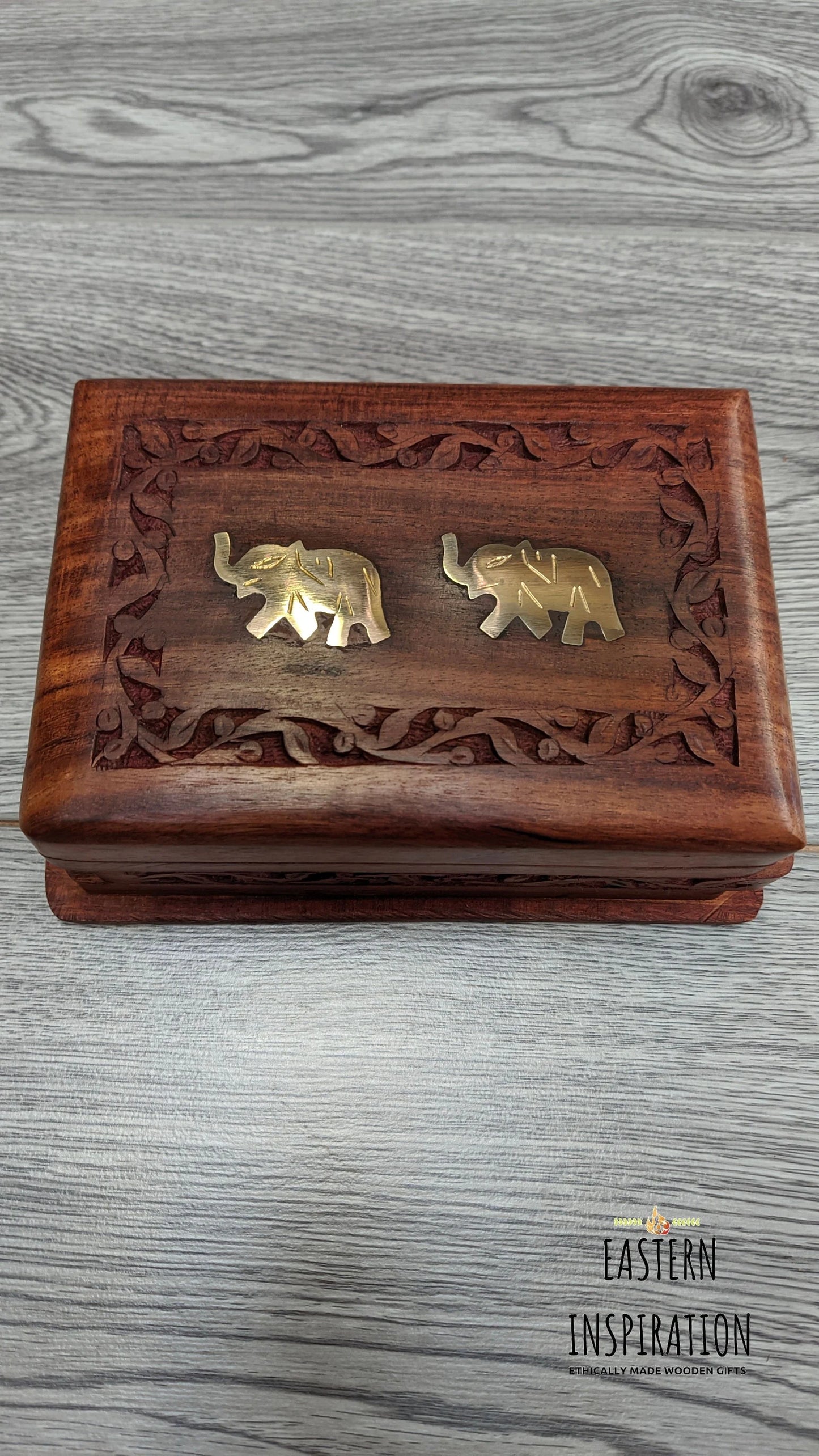 2 Elephant brass Hidden Lock Jewellery Box - Easterninspiration