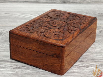 Small floral Jewellery Box With Steampunk floral design - Easterninspiration