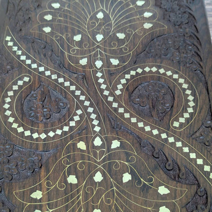 Beautifully needle carved floral Inlaid Jewellery Box