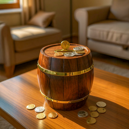 Barrel Large Money Box With slot at the bottom for Easy Access - Easterninspiration