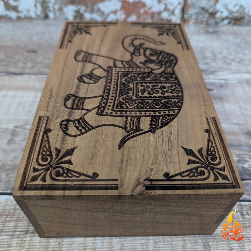 Rustic Wooden Elephant Box