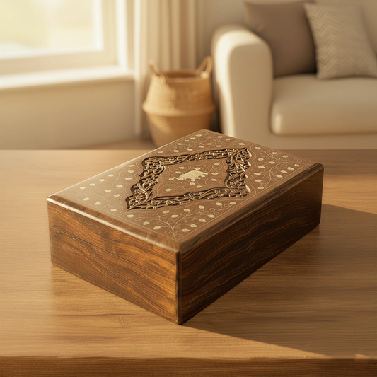 Inlaid  and Carved Elephant Jewellery Box - Easterninspiration