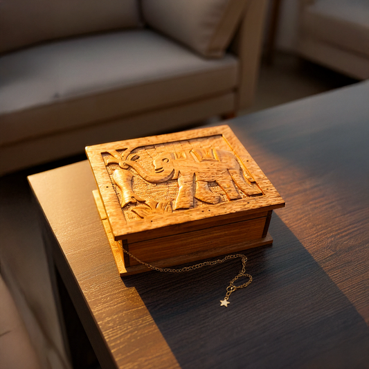 Mango Wooden Carved Elephant Box Boho Decor Boho Gifts - Easterninspiration