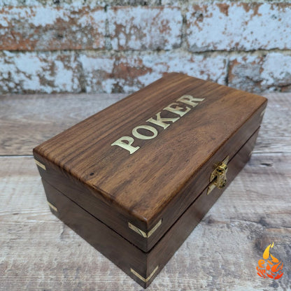 Rustic Mens Wooden Mini Poker Set