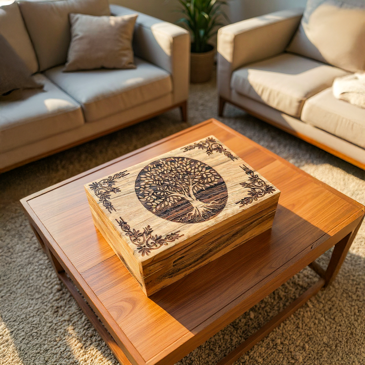 Rustic Wooden Tree of life Box - Easterninspiration