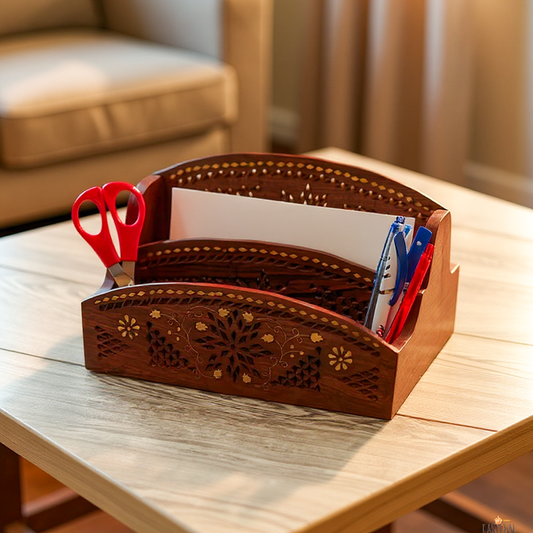 Small Letter Rack With Intricate Jali Carving Boho Decor Boho Gifts - Easterninspiration