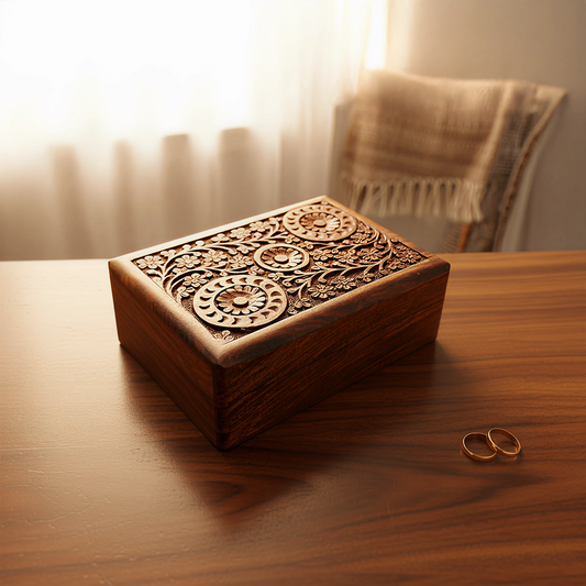 Small floral Jewellery Box With Steampunk floral design - Easterninspiration