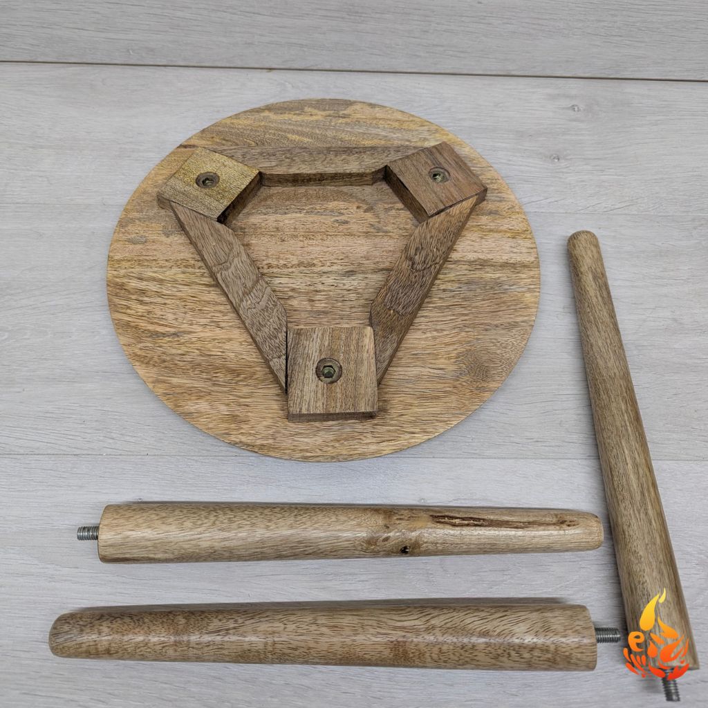 Rustic Three Legged Fatima Hand Side Table