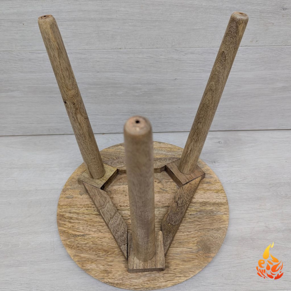 Rustic Three Legged Fatima Hand Side Table