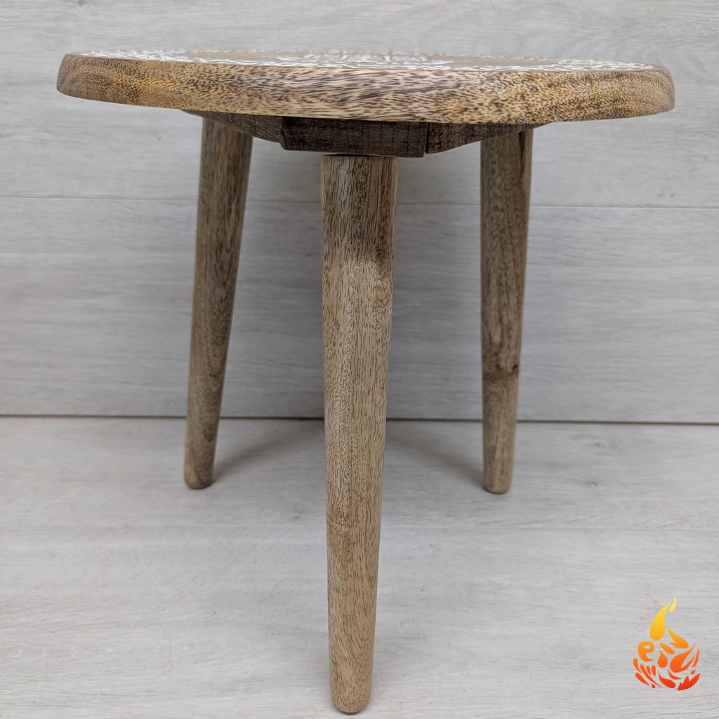 Rustic Three Legged Fatima Hand Side Table