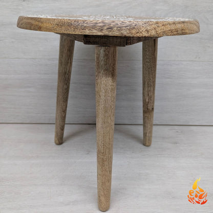 Rustic Three Legged Fatima Hand Side Table