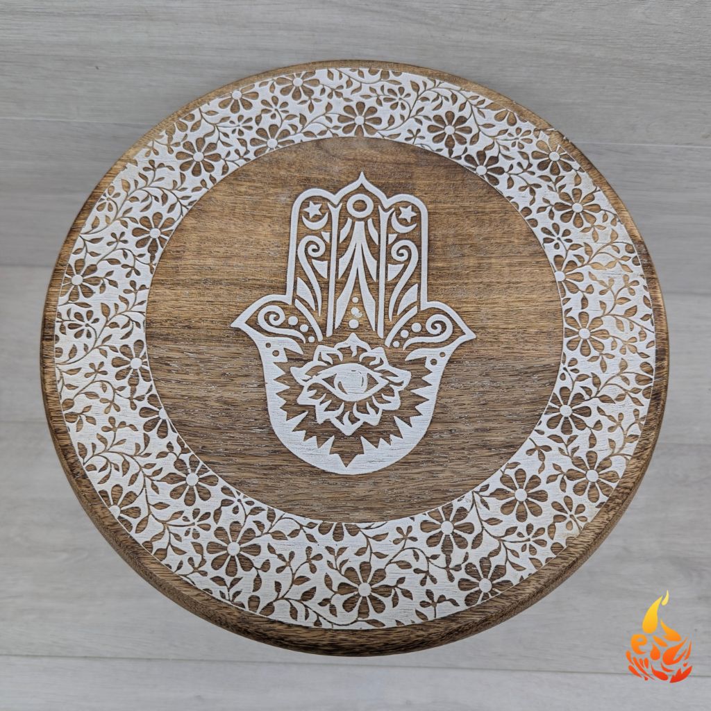 Rustic Three Legged Fatima Hand Side Table