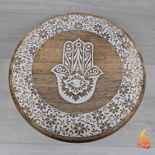 Rustic Three Legged Fatima Hand Side Table