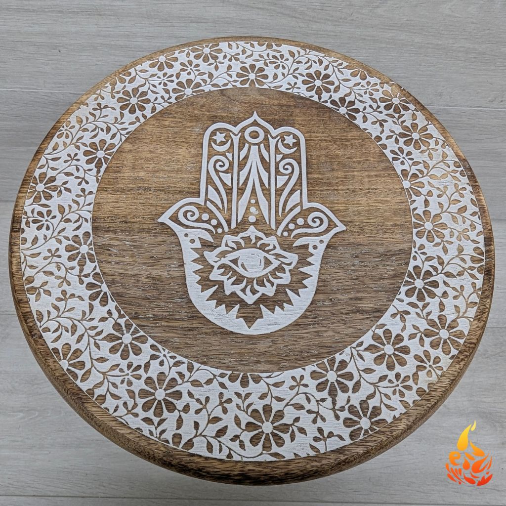Rustic Three Legged Fatima Hand Side Table