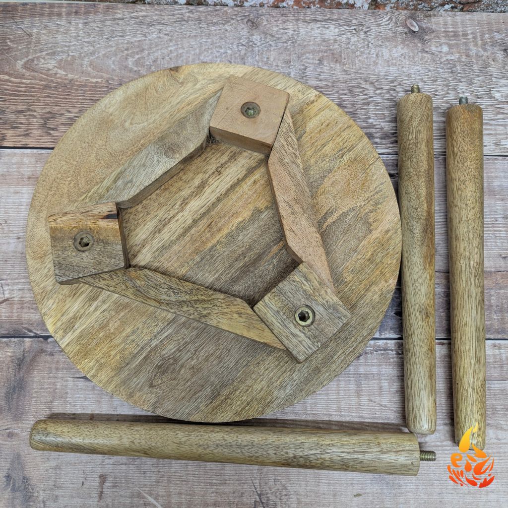 Rustic Three Legged Tree Of Life Side Table