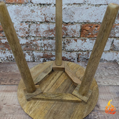 Rustic Three Legged Tree Of Life Side Table