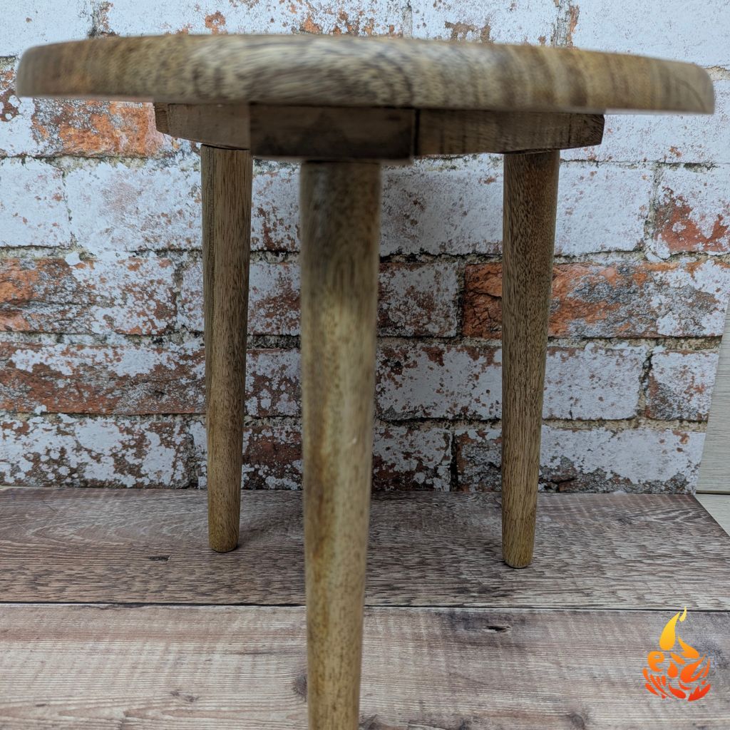 Rustic Three Legged Tree Of Life Side Table