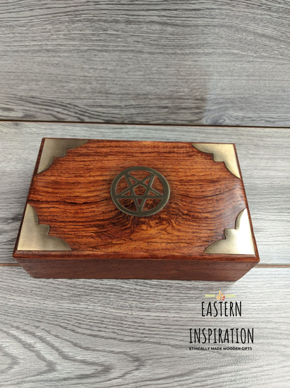 Wooden Pentagram Inlaid Box - Easterninspiration