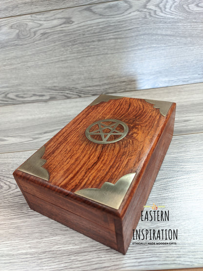 Wooden Pentagram Inlaid Box - Easterninspiration