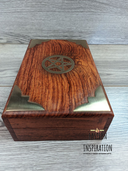 Wooden Pentagram Inlaid Box - Easterninspiration