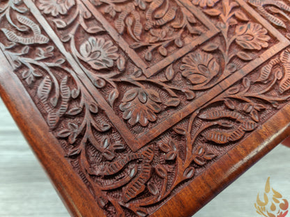 Wooden Box/jewellery box/wooden box/ floral gift box/ box/ large keepsake box/ mums jewellery box/ boho chic design/flower box/large inlaid - Easterninspiration
