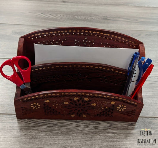 Small Letter Rack With Intricate Jali Carving - Easterninspiration